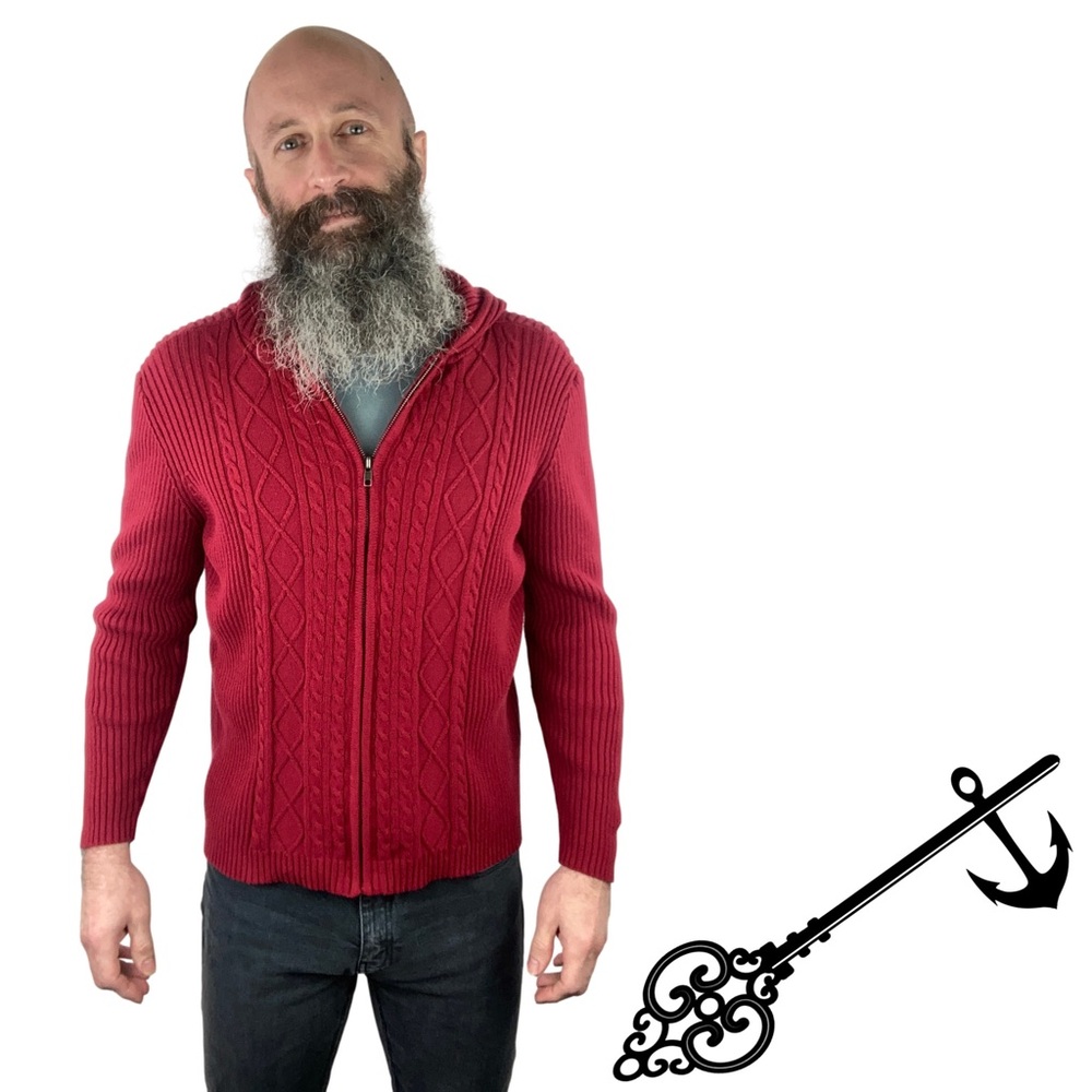 (SOLD) Zip-Up Cotton Sweater Hoodie XL - Picture 1 of 10